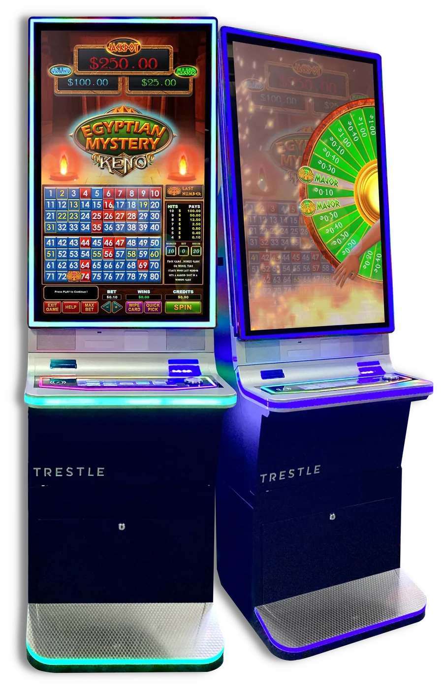 Egyptian Mystery Keno on Trestle cabinets