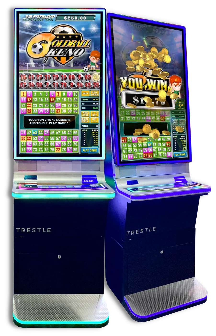 GoldBall Keno on Trestle cabinets