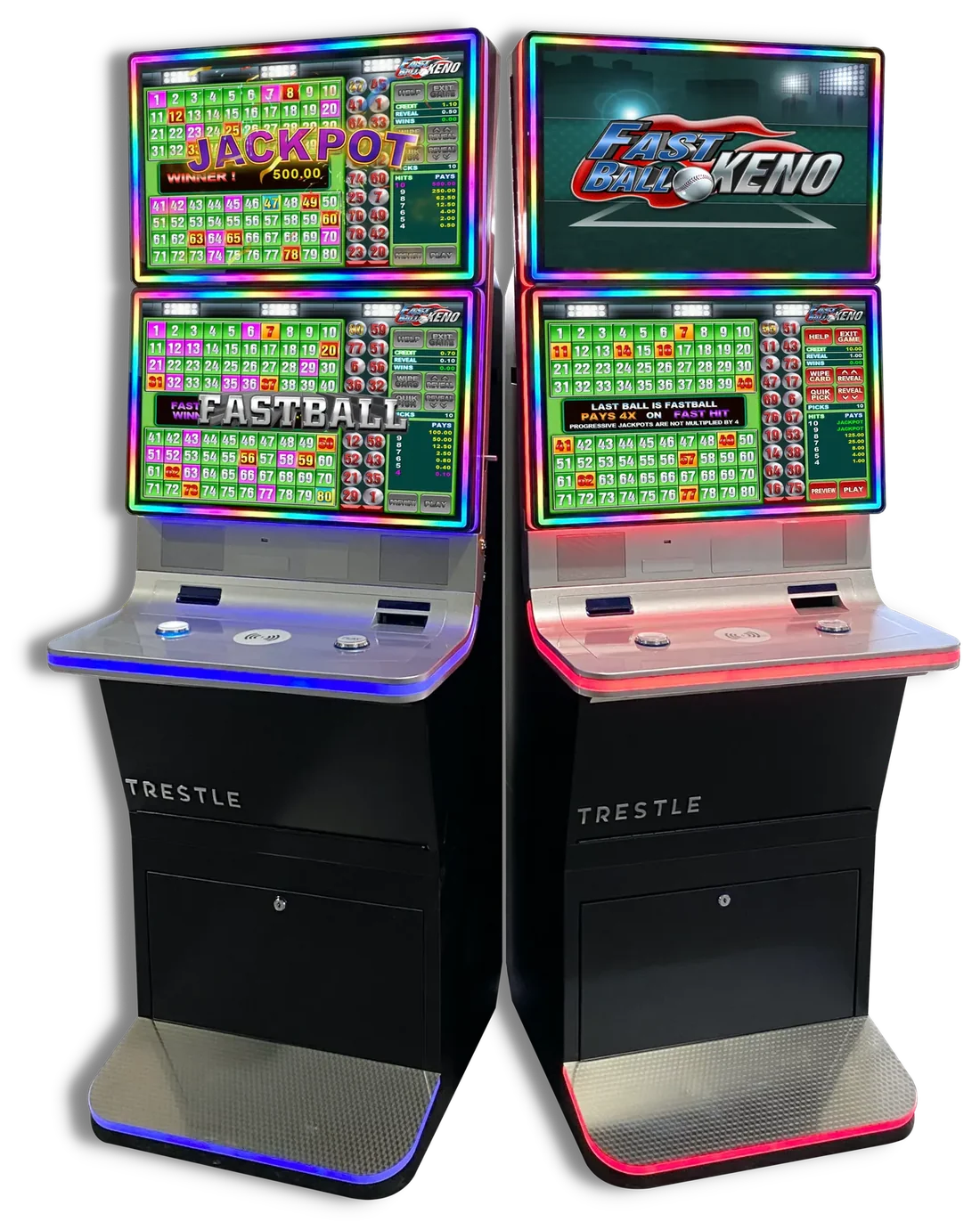 Fastball Keno on Trestle cabinets