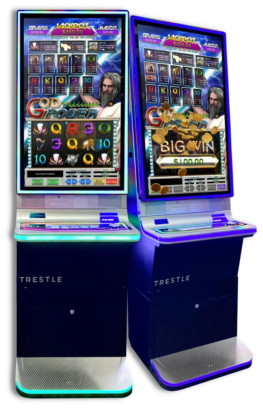 God Power on Trestle cabinets