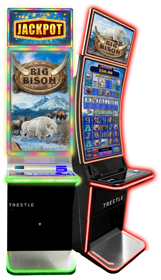 Big Bison on Trestle cabinets